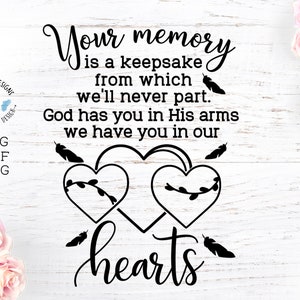 Je herinnering is een aandenken, Memorial Day, Vaderdag, Memorial Cut File, Verdriet SVG, Rouw SVG, Sympathie SVG, Kindverlies, Familieverlies