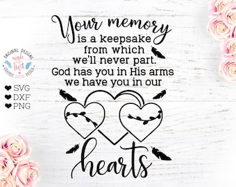 Your memory is a keepsake,  Memorial Day, Father’s Day,  Memorial Cut File, Grief svg , Mourning svg, Sympathy svg, Child Loss, Family Loss