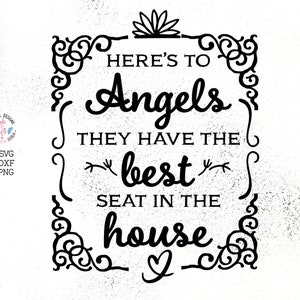 Hier is aan engelen SVG, Memorial SVG, Kerstmis Memorial SVG, Memorial Wedding SVG, bruiloft SVG, engelen SVG, in geheugen SVG, Memorial cut-bestand