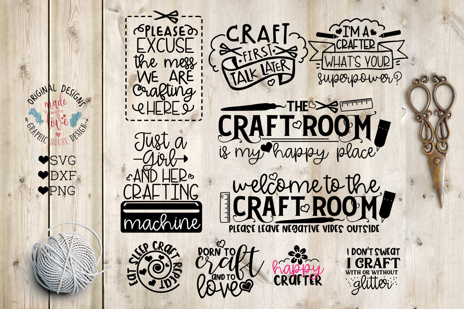 Craft Bundle In Svg Dxf Svg Craft Svg Crafting Craft Etsy