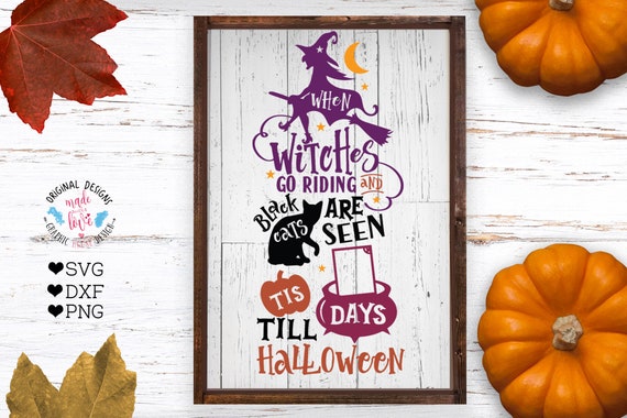 Download Visual Arts Calligraphy Halloween Svg Svg Fall Svg Round Halloween Svg Svg Files For Cricut Svg Designs Halloween Countdown Svg When Witches Go Riding Svg