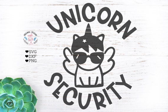 Download Unicorn Security Kids T Shirt Cut File In Svg Dxf And Png Etsy