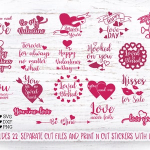 Valentines Bundle Valentines Svg Valentines Cut Files Be My - Etsy