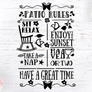 Patio Rules svg, Patio svg, Patio Sign, Home svg, Patio sign, Patio svg, Welcome patio svg, Patio quotes, Spring svg, Spring sign, Entry svg
