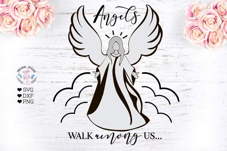 Download Angels walk among us angel svg memorial svg mom memorial ...