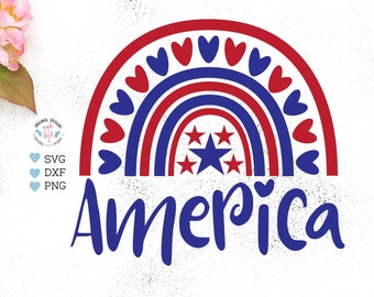 American Rainbow, 4th of July svg, Independence Day svg, Patriotic SVG, American Rainbow svg, Kids American svg,