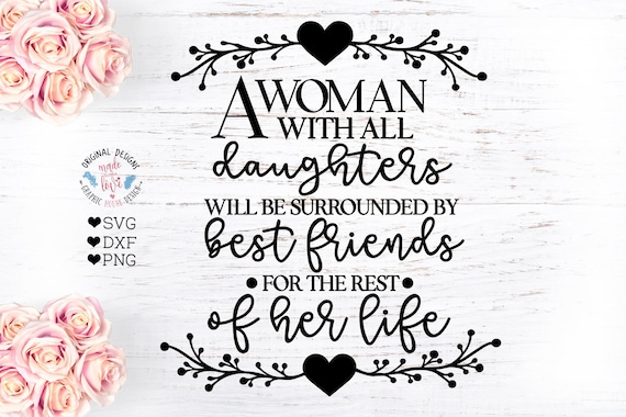 Download A Woman With All Daughters Cut File In Svg Dxf And Png Etsy