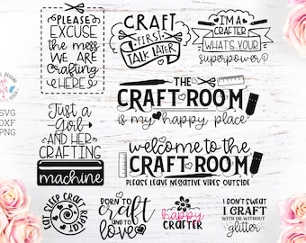 Craft Bundle in SVG, DXF, SVG, Craft svg,  crafting, craft quotes, crafting quotes, craft bundle, crafters bundle, The craft room svg, happy