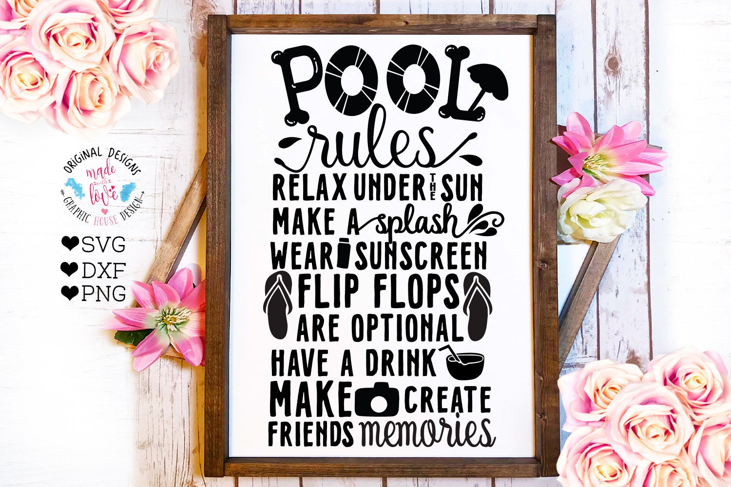 Pool Rules Svg Pool Rules Cut File in Svg Dxf Png Pool Etsy Canada