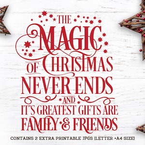 La Magia de la Navidad nunca termina, y sus mayores regalos son la familia y los amigos, Frases de Navidad, Frases Familiares, Refranes de Navidad,