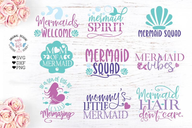 Download Clip Art Art Collectibles Mermaid Clipart Mermaid Svg Mermaid Svg Files Mermaid Designs Mermaid Quotes Summer Svg Mermaid Cut Files Bundle In Svg Dxf And Png