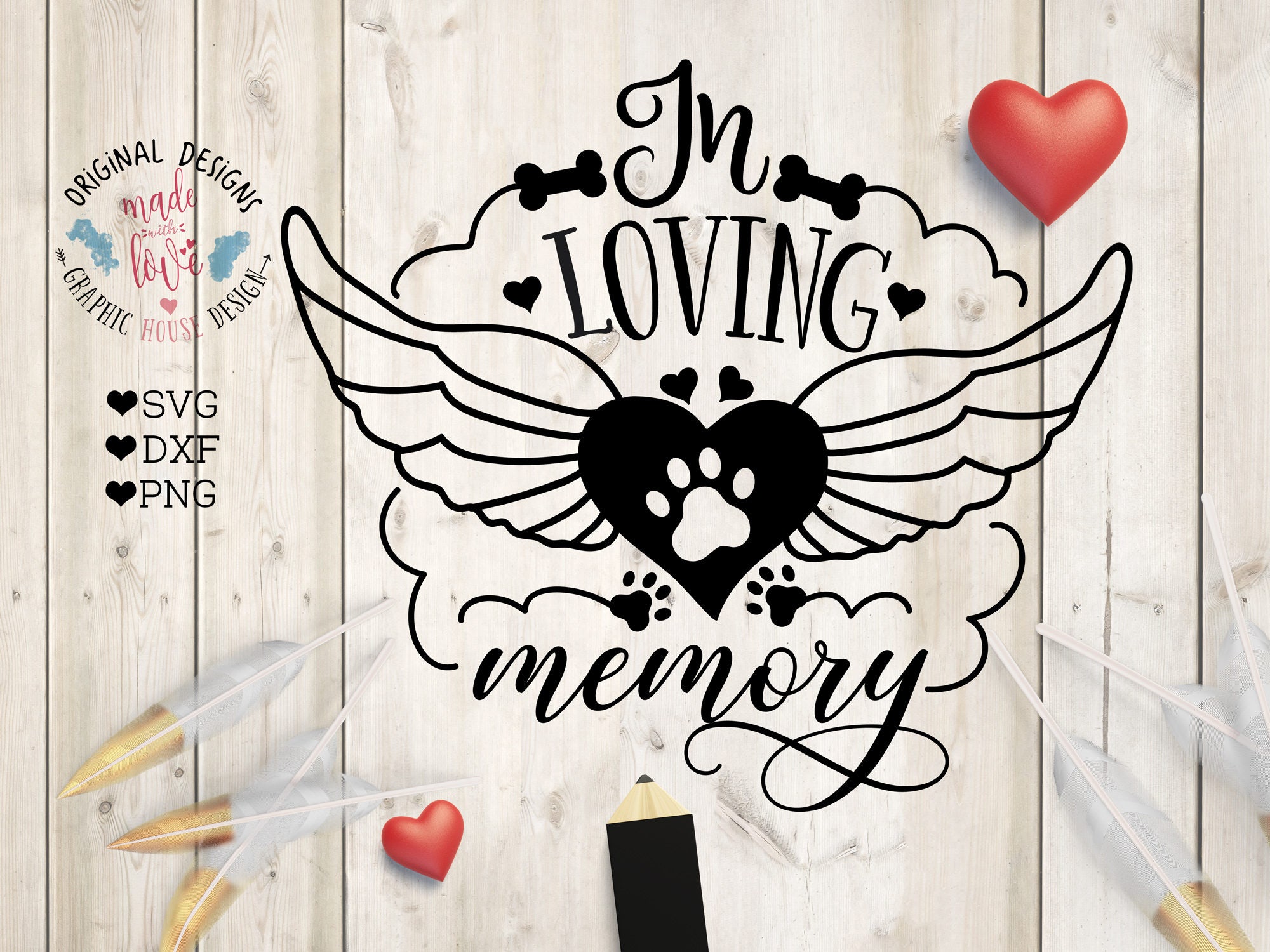 Pet Memorial SVG In Loving Memory Cut File in SVG DXF png Etsy