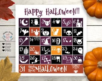 Halloween Calendar, Halloween Countdown, Halloween Advent Calendar, Happy Halloween, halloween svg, halloween decor, halloween cut file