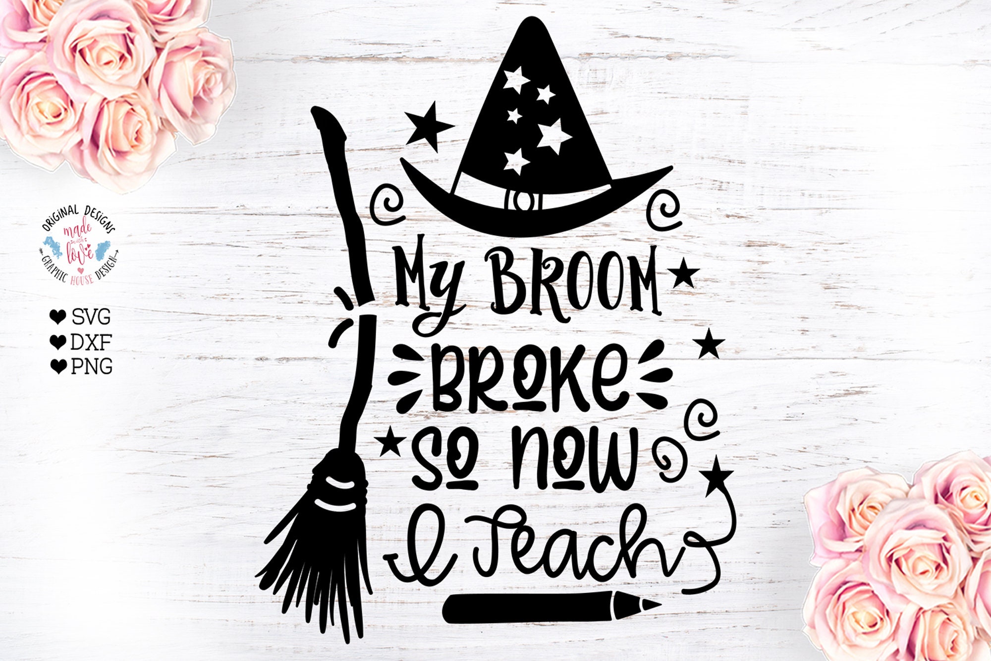 My Broom Broke so Now I Teach Halloween Funny Halloween Etsy