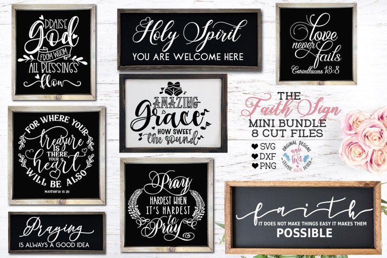 Download Faith SVG Faith Home Sign Cut Files Mini Bundle in SVG DXF ...