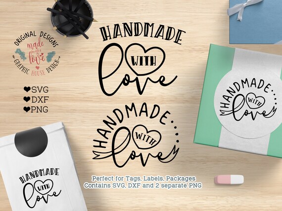 Handmade with Love Tags Template/ Paper Cut Tags SVG