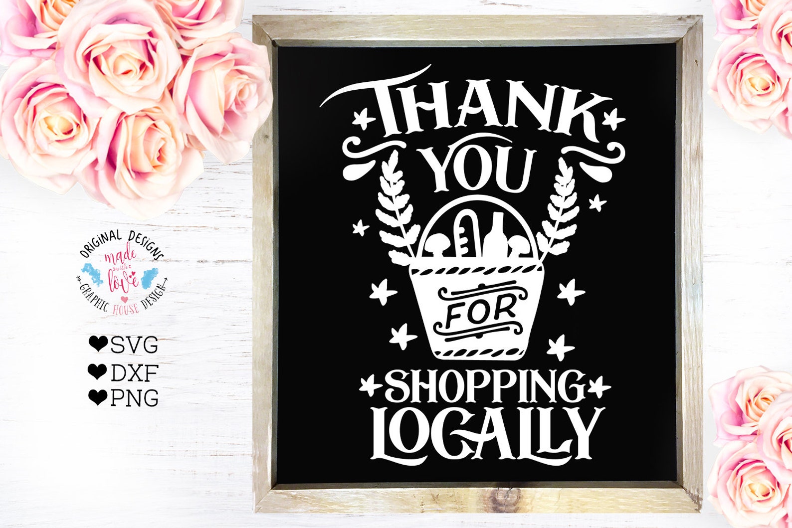 Local Shop Svg Thank You for Shopping Locally Cut File in | Etsy