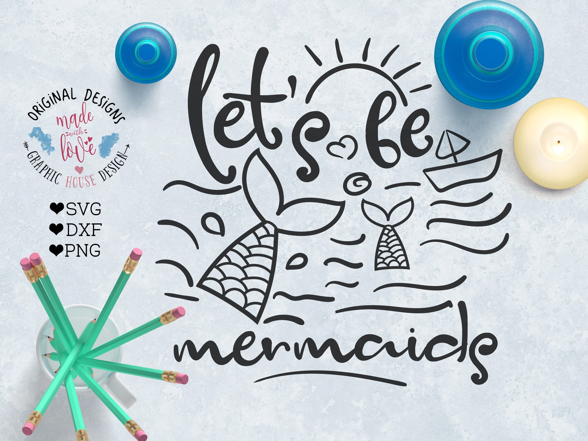 Download Mermaid svg let's be mermaids summer svg sea svg beach | Etsy