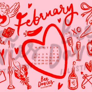 February 2025 Calendar Desktop Wallpaper 