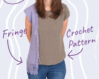 Crochet Top Pattern | Crochet Summer Top | PDF Sleeveless Crochet Top Pattern | Crochet Shirt | Fringe Crochet Boho Top