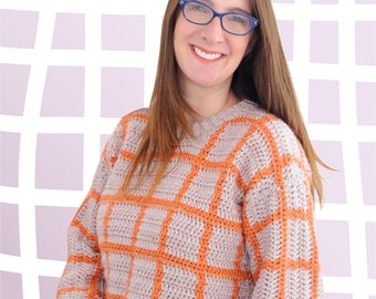 Modern Crochet Sweater Pattern | Easy Pullover Pattern PDF | Oversized Crochet Jumper