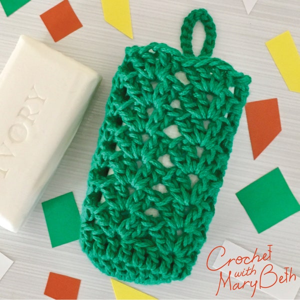 Crochet PATTERN Iris Stitch Soap Cozy-pdf instant digital download