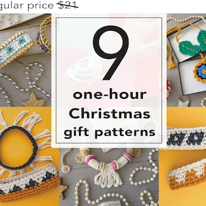Haakpatroon Ebook | 9 patronen voor kerstcadeaus | Snelle haakpatronen | Sieraden patronen