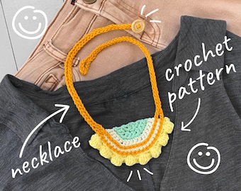 Häkelschmuck Halskette Muster | Schnell häkeln PDF | Modernes gehäkeltes Geschenk | Häkelkette DIY