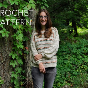 Crochet Sweater Pattern || The Roses on Repeat Sweater - pdf instant digital download