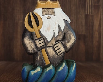 Poseidon Sea god Greek statue Neptune Ancient greek Greece Roman mythology Pagan decor Witchcraft supplies