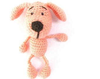 Stuffed dog Crochet Puppy birthday party Pet Amigurumi Cute Kawaii Cottage style Emotional support Farm decor Funny gift Plushie Animal Boy