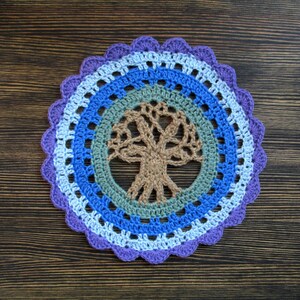 Paño de altar Árbol de la vida Alter cloth Yggdrasil Mitología nórdica Brujería Suministros paganos nórdicos Regalos vikingos De ganchillo Mantel pagano Altar pagano