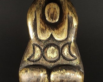 Triple moon goddess statue Yggdrasil Moon phase art Wiccan altar Wicca alter Witchy stuff Witchcraft supply Decor Gaia Birthing