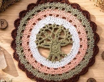 Yggdrasil Altar Cloth – Norse Tree of Life Tarot Cloth for Pagan Altar Decor