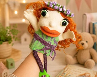 Hand Puppet – Red Hair Fairy Doll, Puppet Theater Toy, Storytelling Doll for Kids