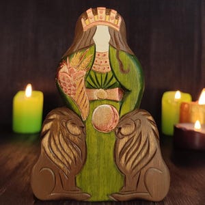 Cybele Magna Mater Mother Earth Fertility goddess statue Greek Roman mythology deity Sculpture Figurine Witch art Witchy stuff Pagan