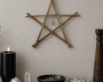 Símbolo del altar del pentáculo – Pentagrama para altar wiccano, protección y uso ritual.