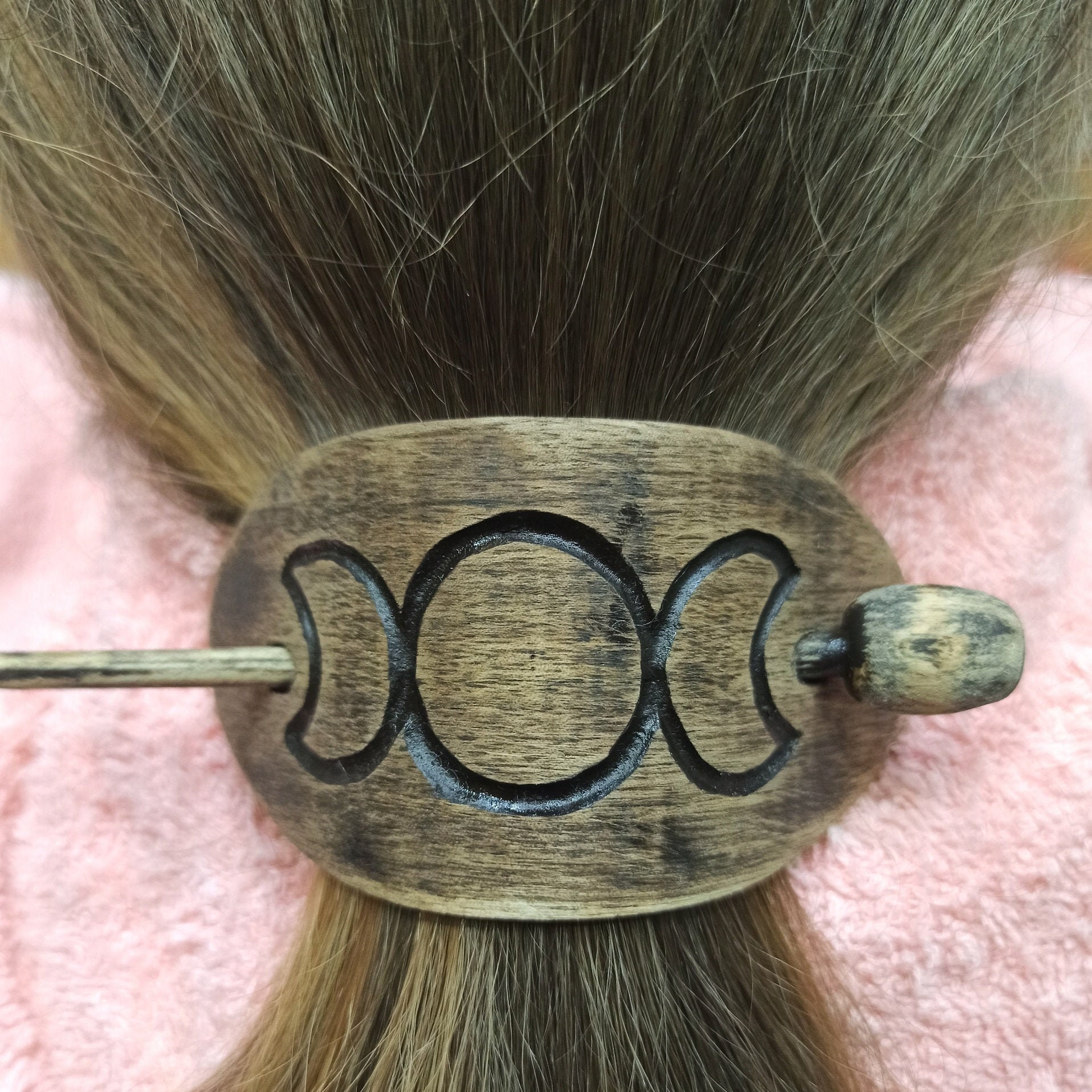 Wood barrette Hair slide Wooden hair clip Oval Stick barrette Etsy