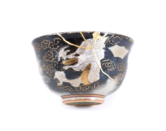 Antique Kintsugi small cup. Gift for celebrating the overcoming a difficult period. Perfect gift for someone who has everything.