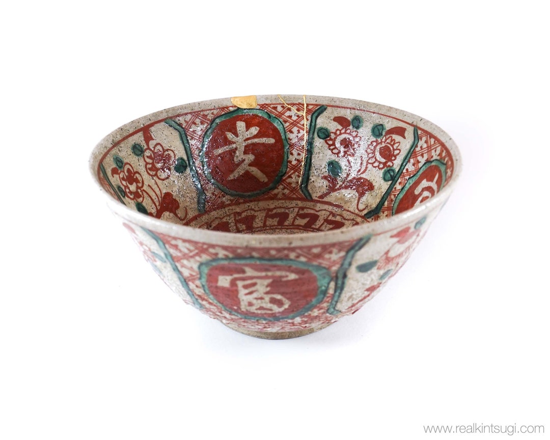 Blue and White Kintsugi Bowl, Antique Imari Ceramic Repaired With ...