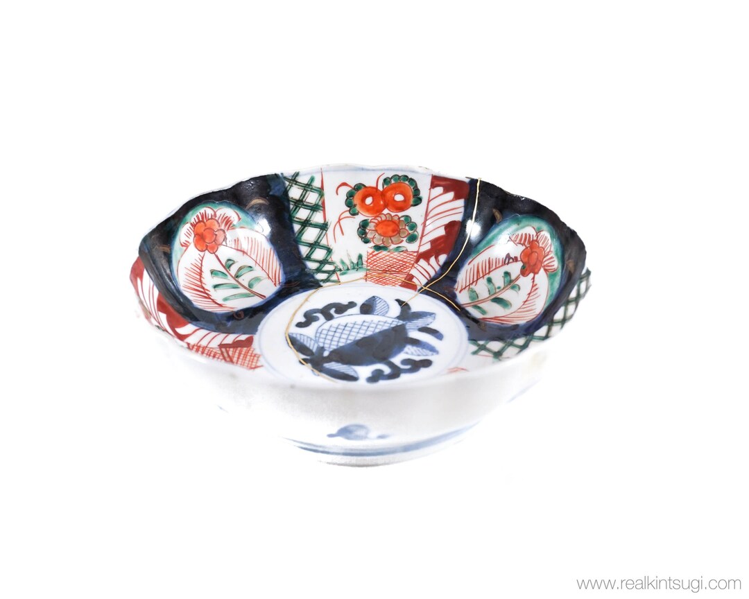 Kintsugi Bowl Antique Japanese Imari, Restored With 22K Gold Using ...