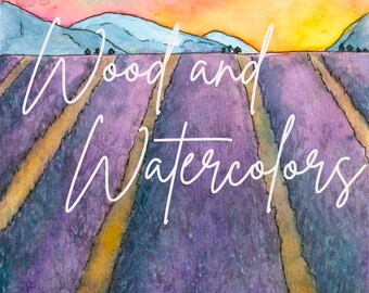 Watercolor PRINT - Lavender Fields