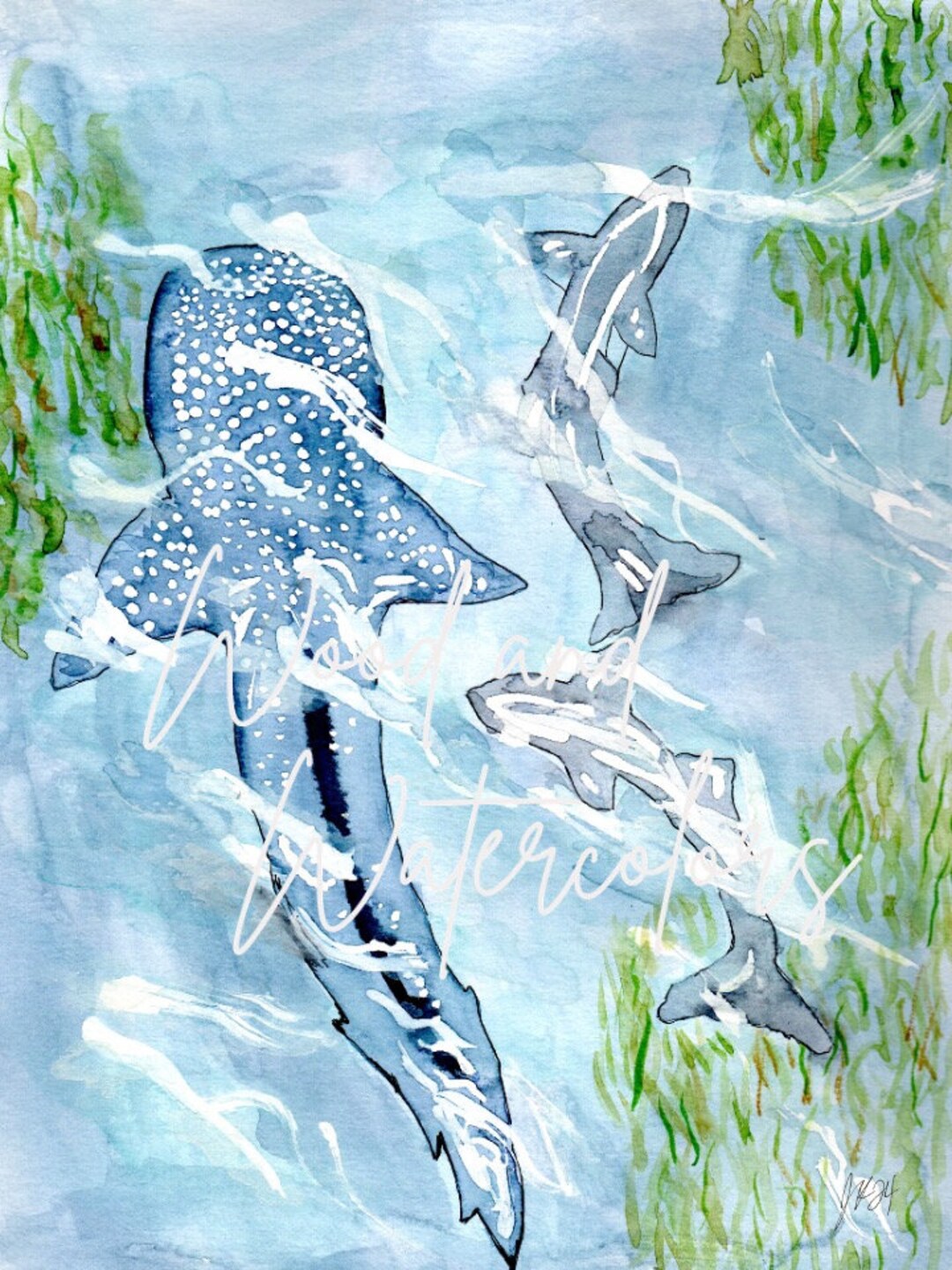 Whale Shark Watercolor Print - Digital Download - Etsy