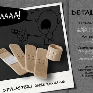 Vendas * Kit de médico * Accesorios para mini kit de médico * Juego de 5 * Vendas de juego