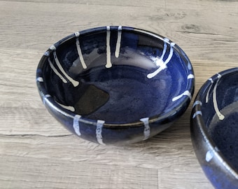 Rustic Modern Handmade Blue Cereal Bowl, Soup Bowl, Pottery Bowl, Handmade Ceramic Bowl, Wheel Thrown Bowl, Each Sold Separately