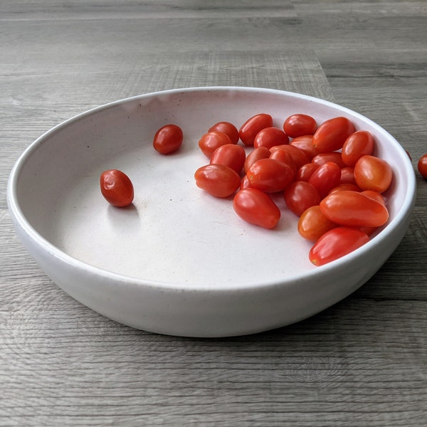 Matte White Farmhouse Pasta Bowl, Ceramic White Shallow Bowl, Deep Plate, Wheel Thrown Pottery Bowl, Each Sold Separately