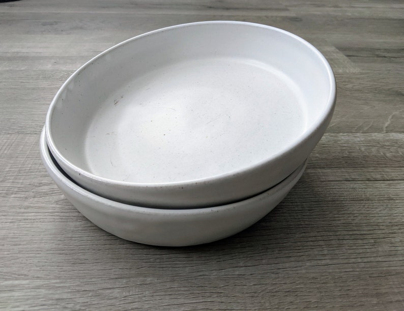 Matte White Farmhouse Pasta Bowl Ceramic White Shallow Bowl Etsy
