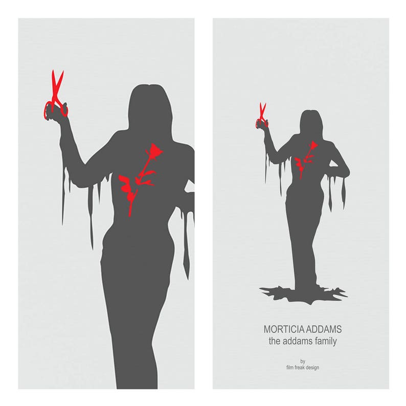 Download MORTICIA ADDAMS movie poster Silhouette and rose Inspired ...