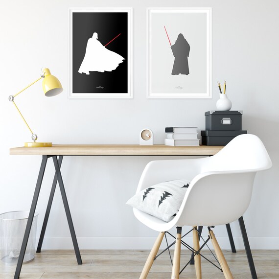 Obi Wan Kenobi And Darth Vader Star Wars Set Of 2 Posters Etsy