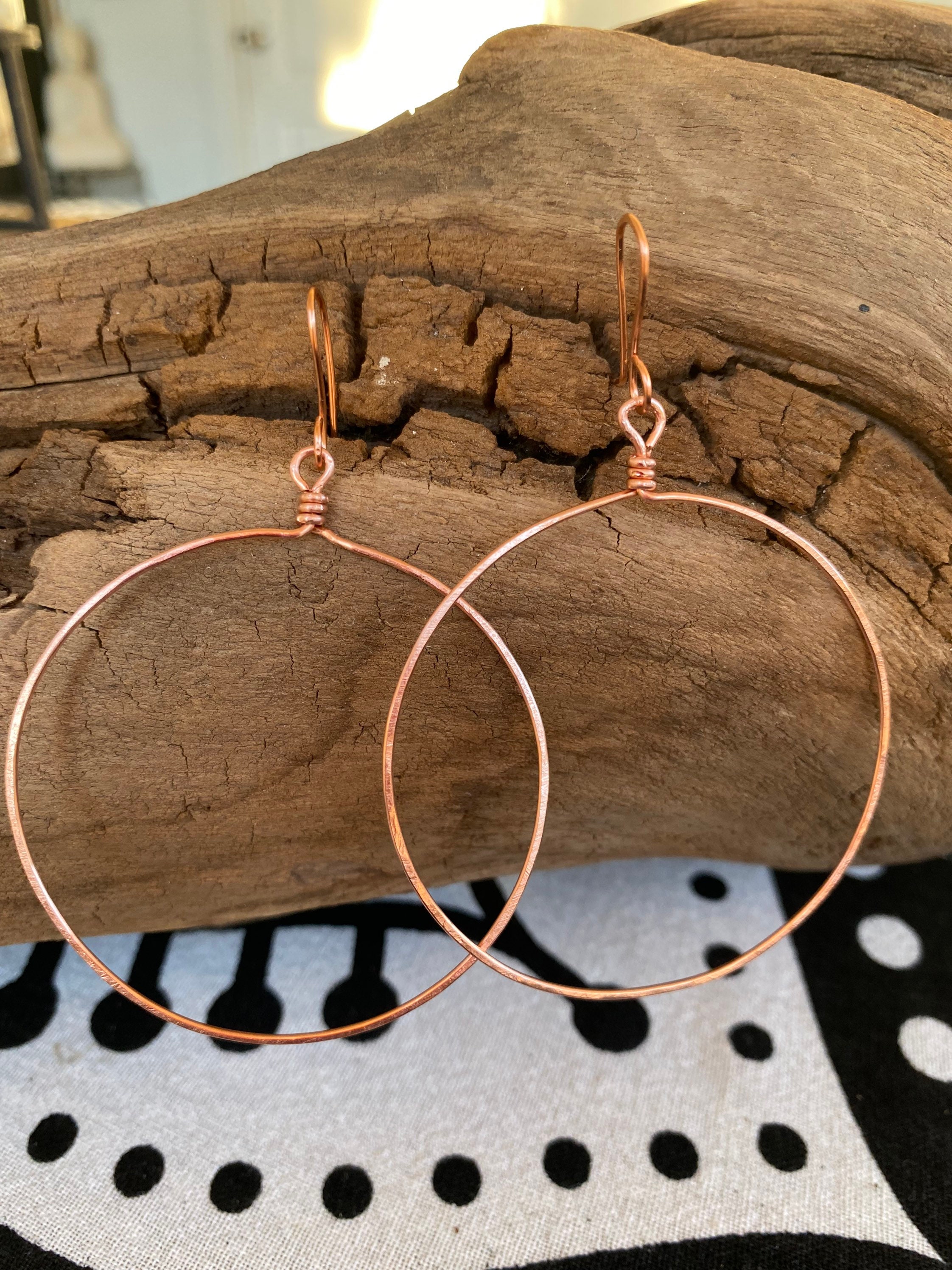 Copper Hoop Earrings Etsy